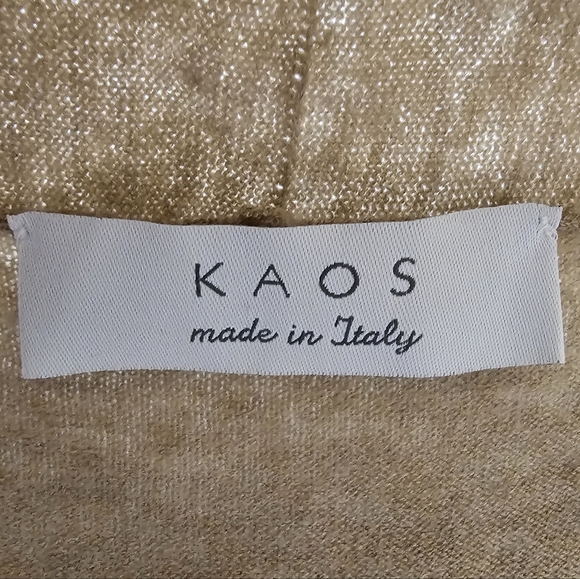 KAOS Made in Italy Women’s Cardigan Sweater Beige Tan Wool Cashmere Small - Picture 3 of 3